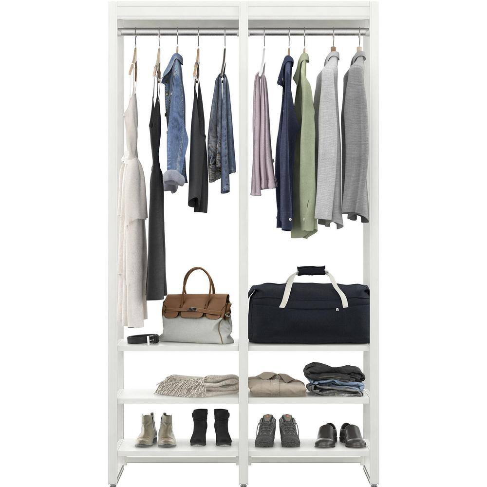 CLOSETS By LIBERTY 46.5 in. W White Adjustable Tower Wood Closet System with 8 Shelves HS4400-RW-04