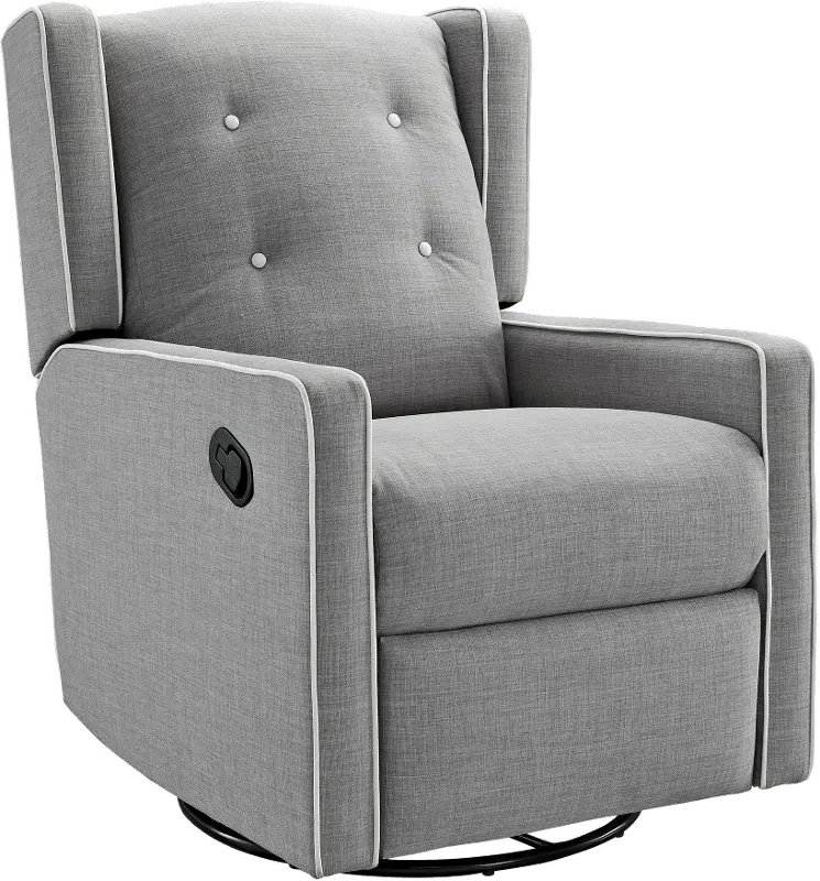 Mariella Light Gray Nursery Swivel Recliner