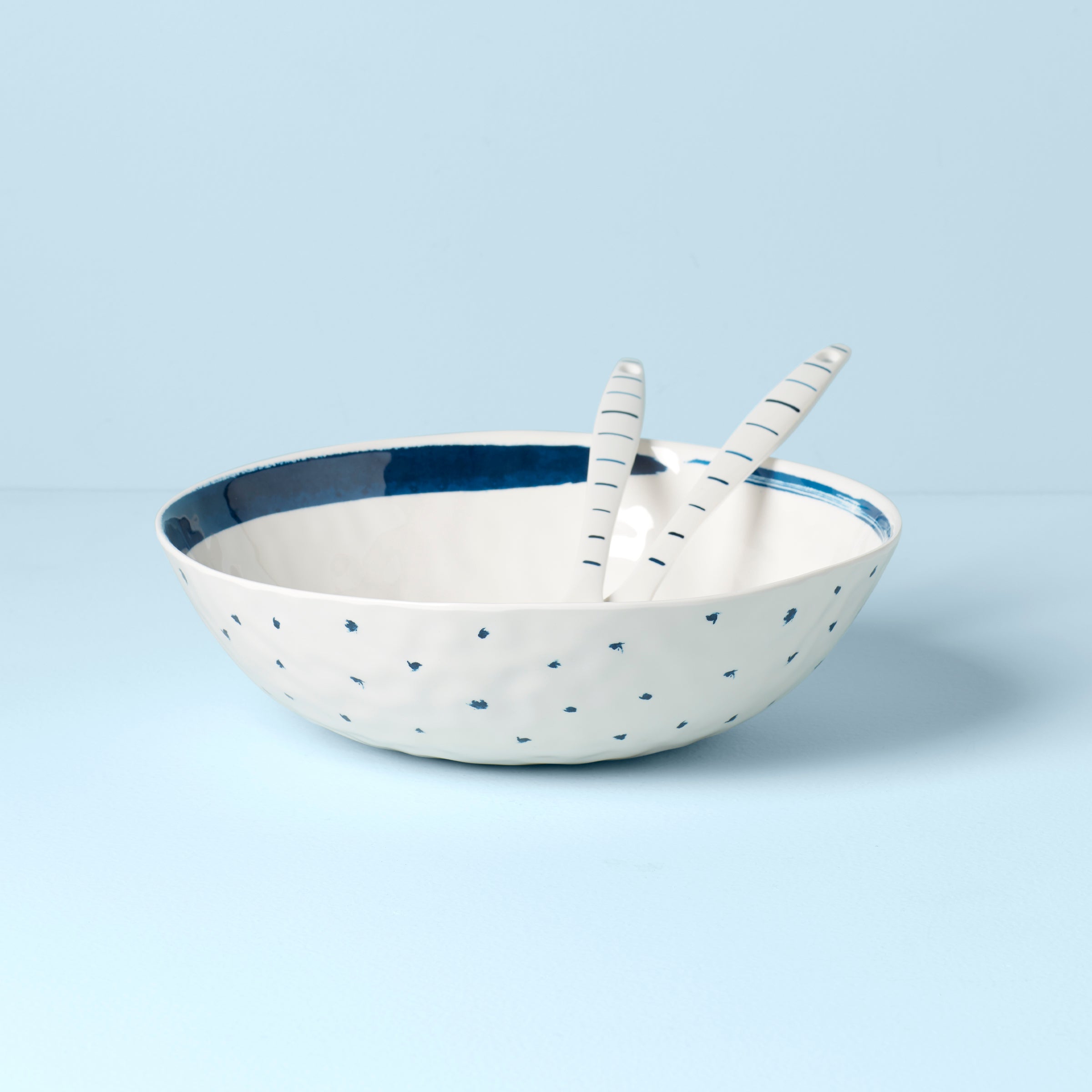 Blue Bay Melamine Salad Bowl with Servers