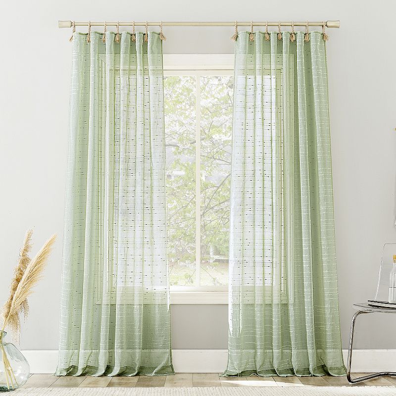 No. 918 Noemi Semi-Sheer Rope Tab Top 1 Curtain Panel