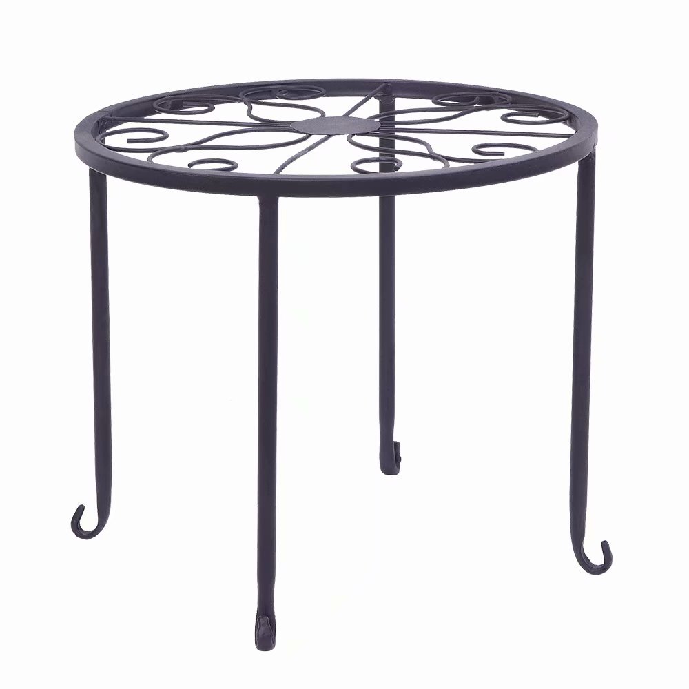 Fortressmount 4pcs Metal Outdoor Indoor Pot Plant Stand Garden Decor Flower Rack Wrought Iron