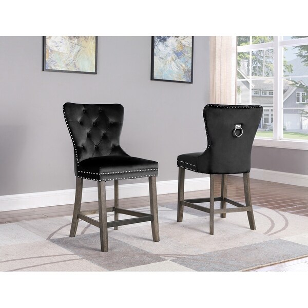 Best Quality Furniture Tufted Velvet Counter Chairs with Ring