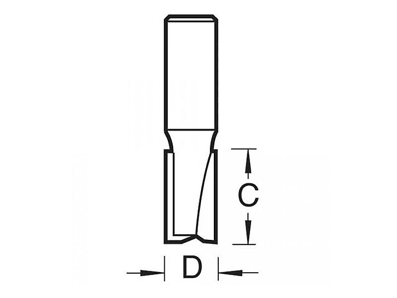 Trend TR37 x 1/2 TCT Two Flute Cutter Long Shank 12 x 63mm TRETR3712TC