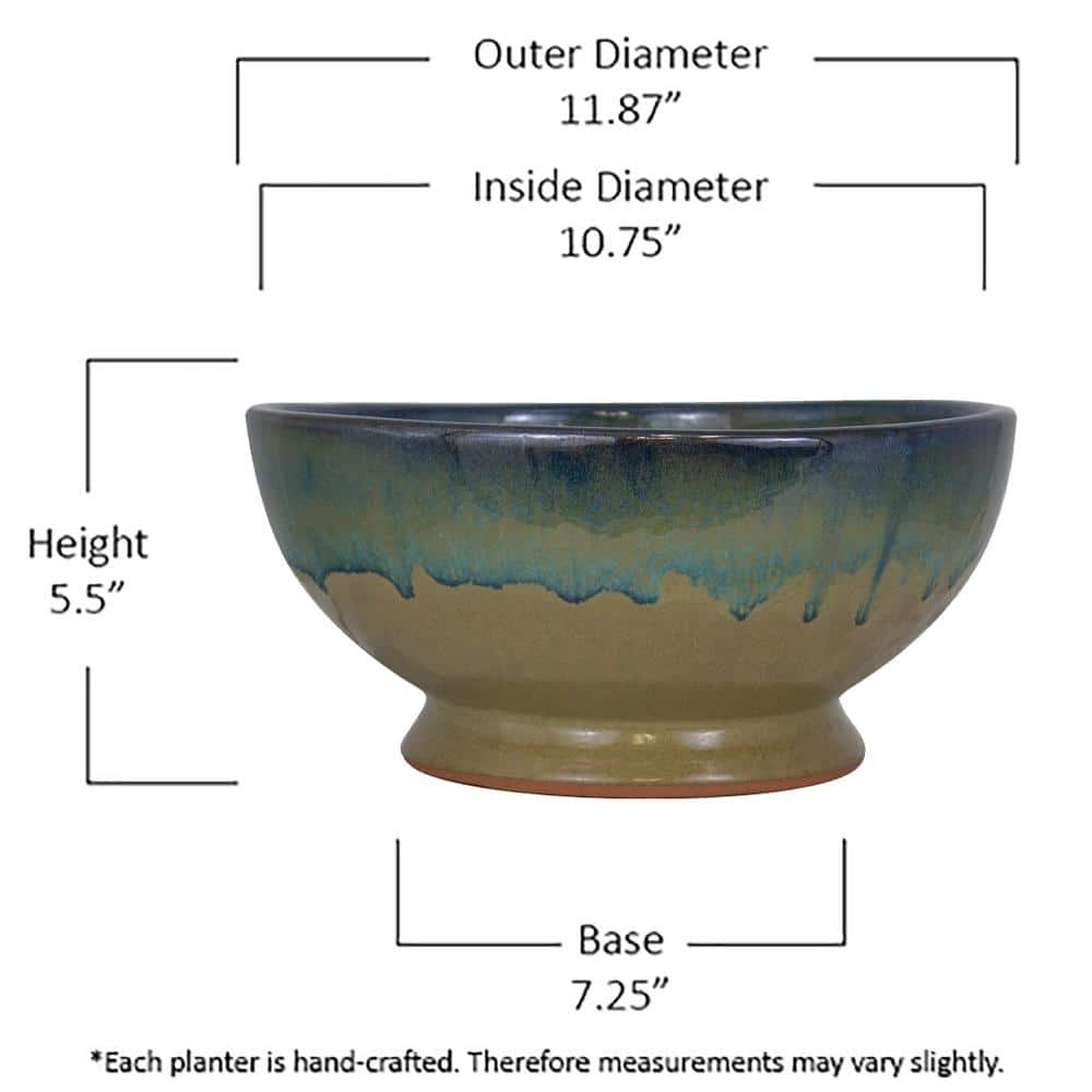 Trendspot 12 in. Dia Caspian Multi-Color Ceramic Bowl Planter CR10775-12C