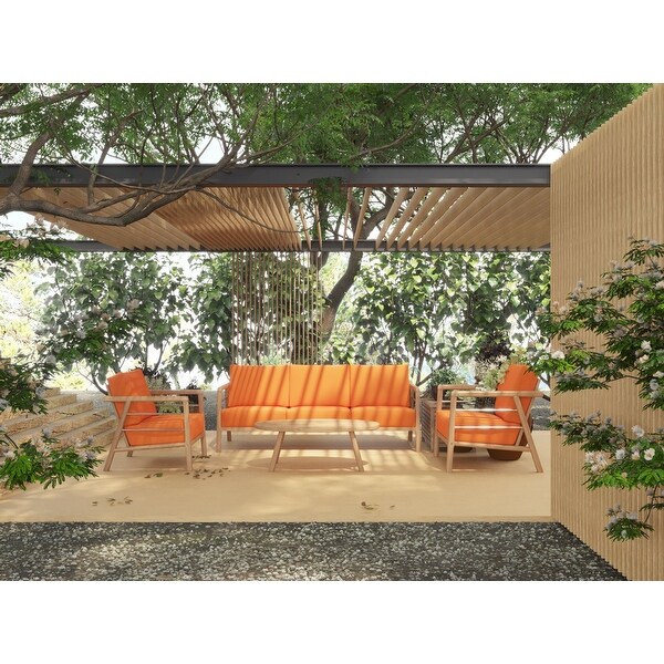 Daniele Outdoor Teak Oval Coffee Table