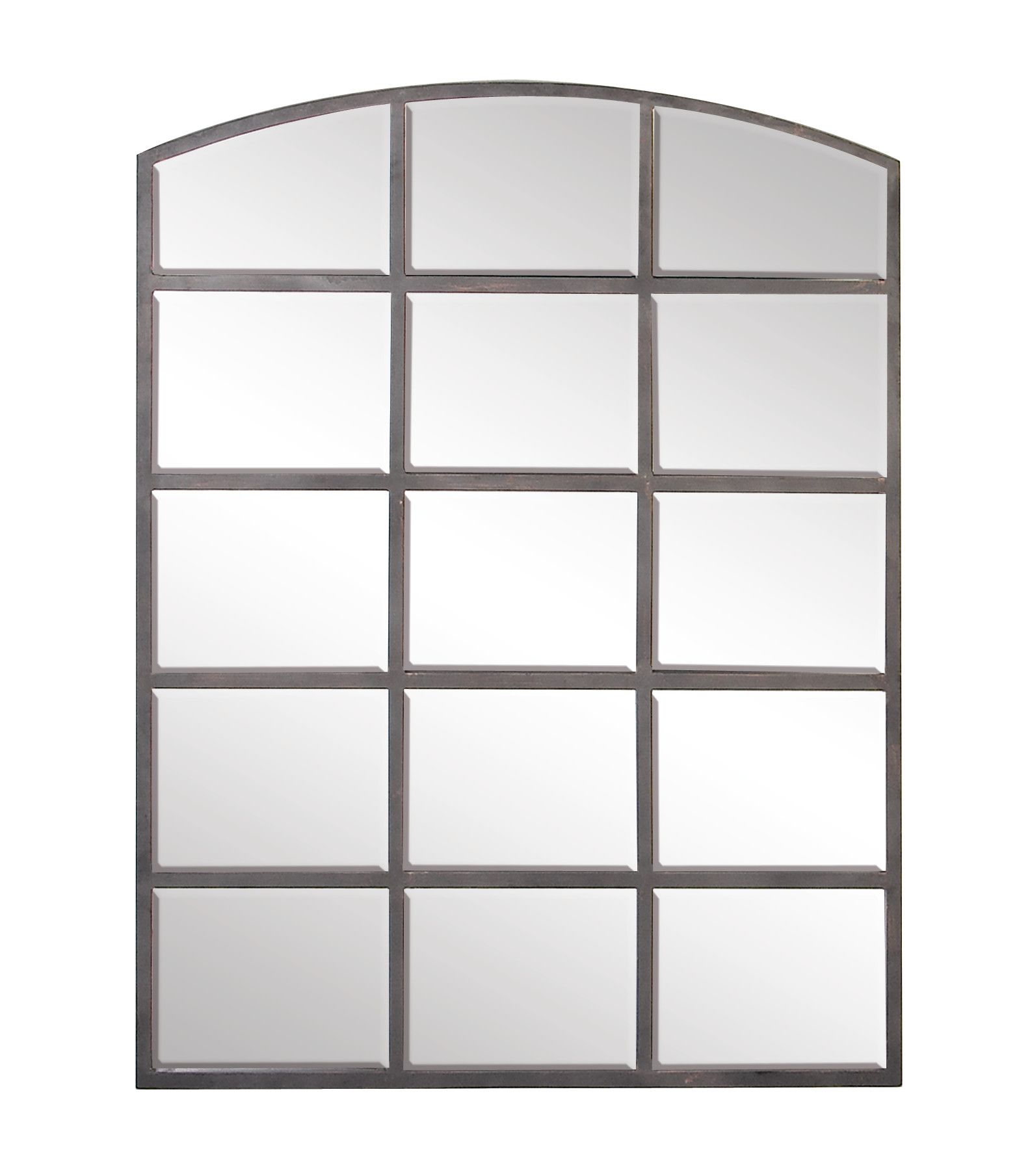 Black Industrial Metal Wall Mirror 48 x 36