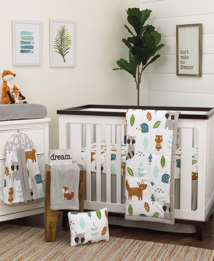 NoJo Woodland Friends 8-Piece Crib Bedding Set