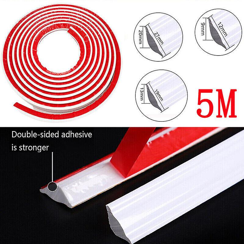 5m Self-adhesive Wall Corner Trim Molding Line Ceiling Edge Skirting Caulk Strip W12742956