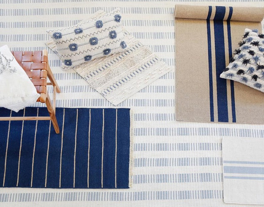 Warby Handwoven Rug in Navy