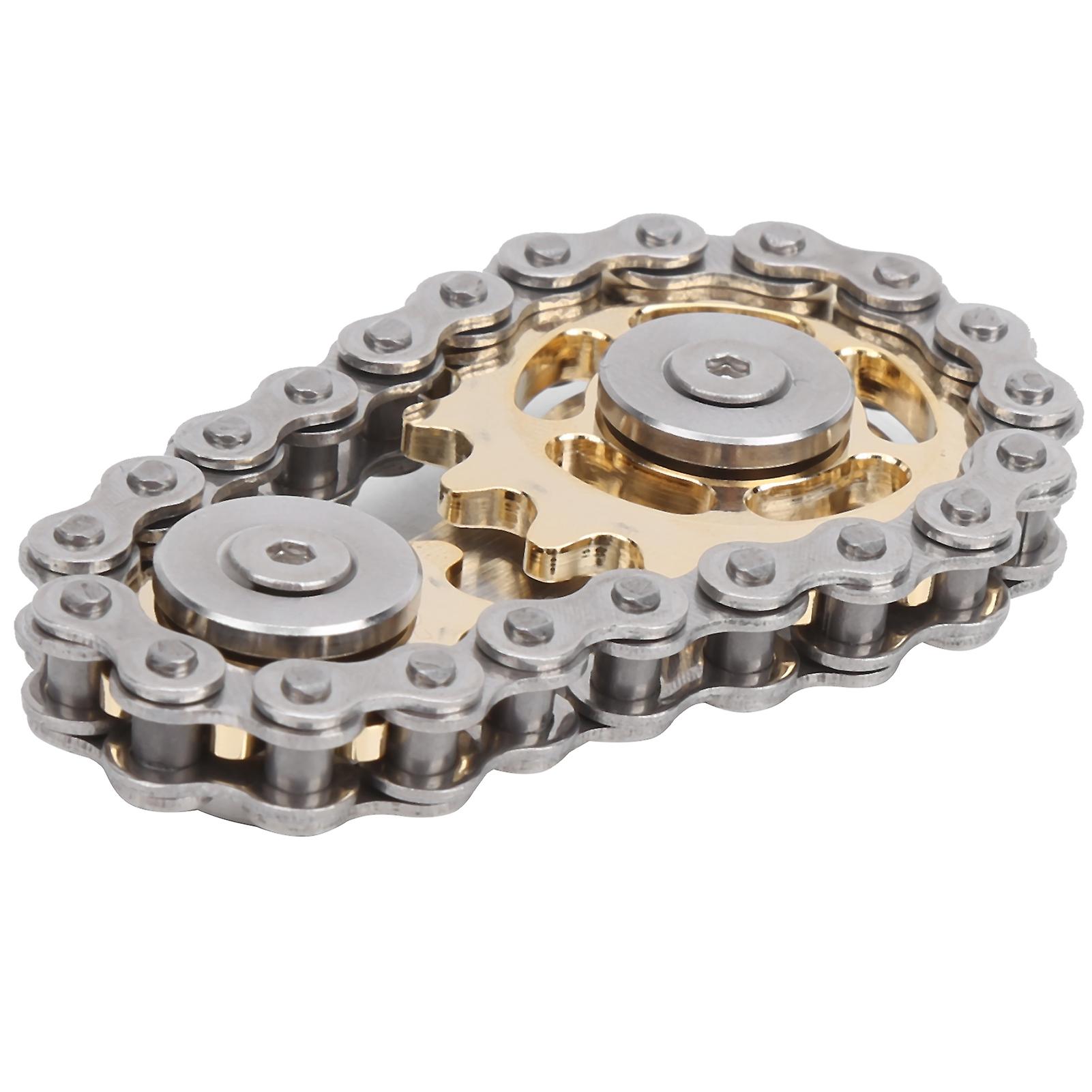 Stainless Steel Sprockets Gyroscope Finger Toy Gear Chain Decompression Toys Gold Plating