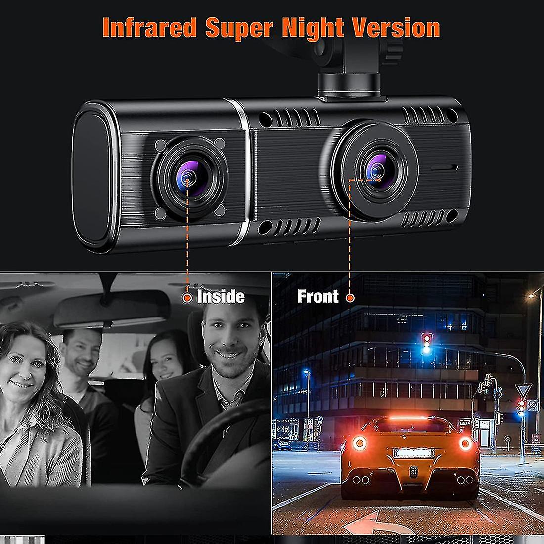 3 Channel Dash Cam Front And Rear 1080p+720p+720p Car Camera