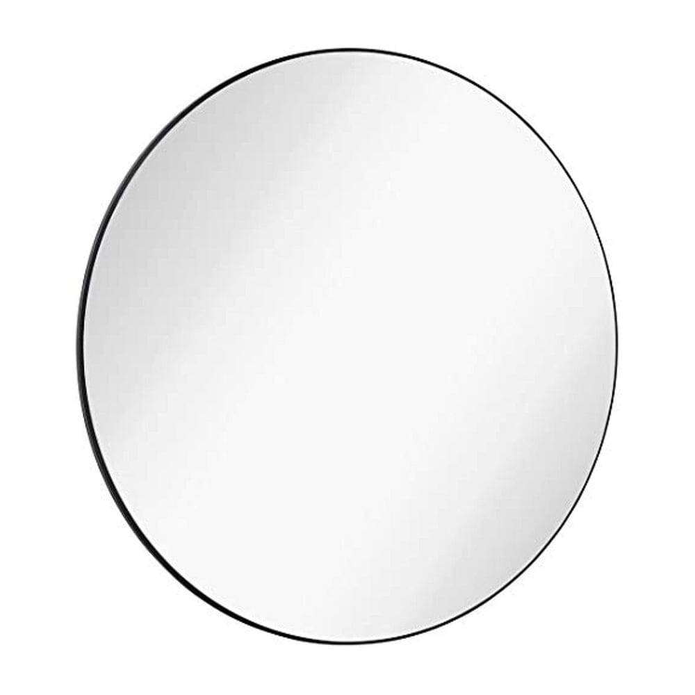 Contemporary Thin Black Edge Circular Wall Mirror (24