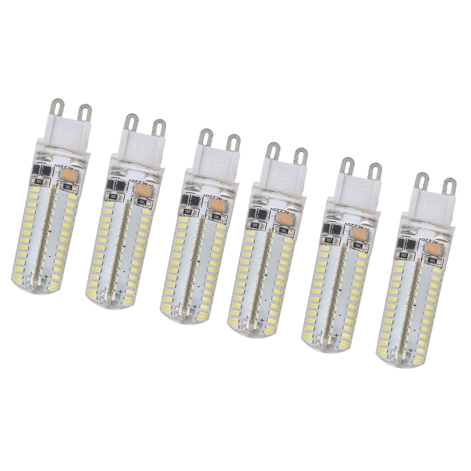 6pcs G9 Silicone Bulbs 5w 104led Light Bulb Ip45 Waterproof For Home Chandelier Wall Lamp 220vwhite Light