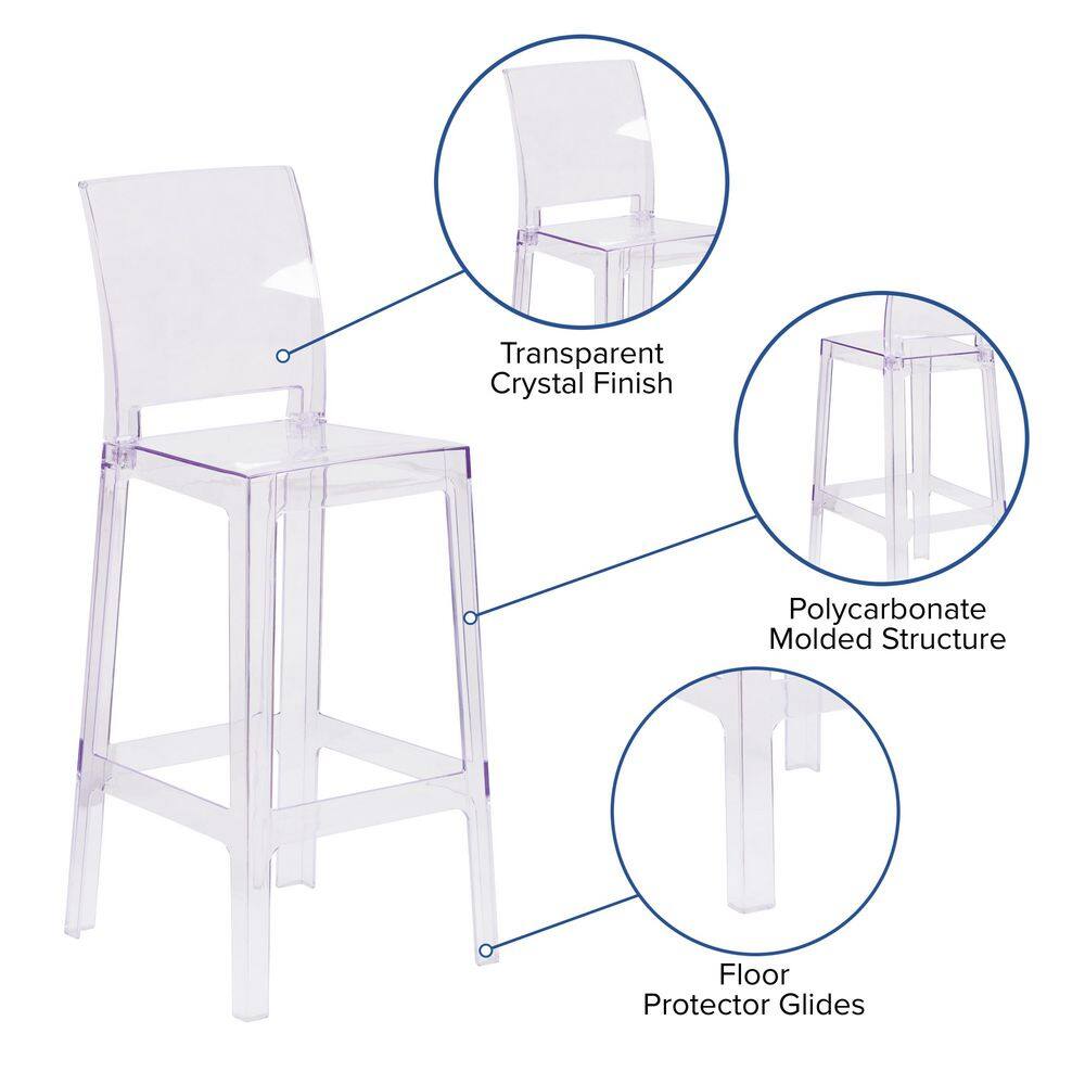 Carnegy Avenue Transparent Crystal Ghost Bar Stools (Set of 4) CGA-OW-202446-TR-HD