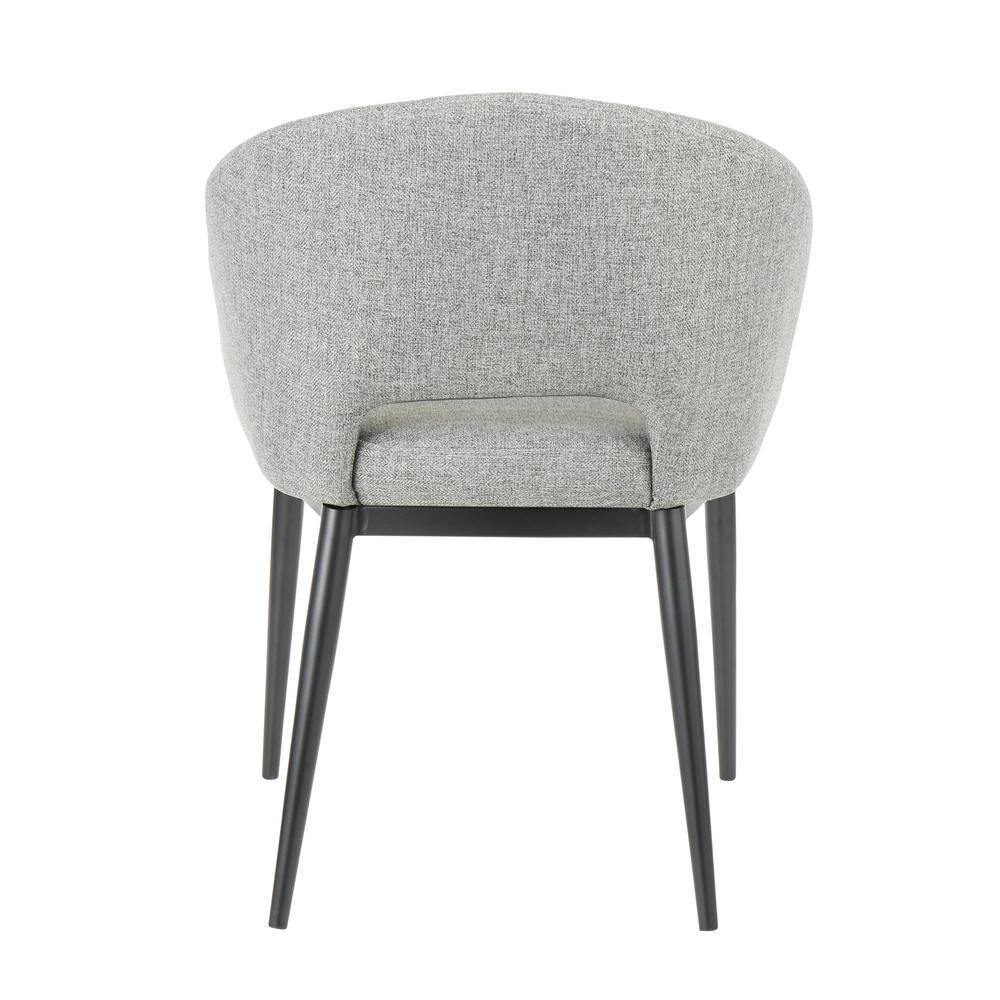 Lumisource Renee Contemporary Grey Upholstered Chair with Black Metal Legs CH-RENEE BKGY