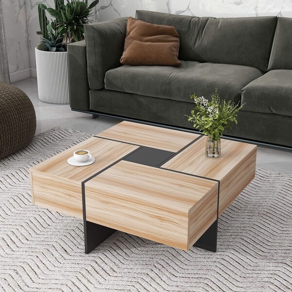 Coffee Table with 4 Hidden Storage Compartments