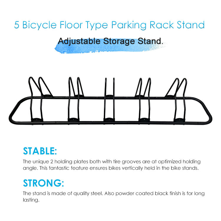 JH Mech Custom Public Easy Assembled Dual Purposes Bike Storage Parking Stand Adjustable Tubular Steel Bike Floor Rack