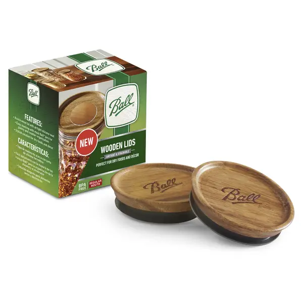 Ball 3-Count Regular Mouth Wooden Jar Lids