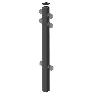 Barrette Outdoor Living Cascade Heavy-Duty 2-12 in. x 2-12 in. x 7-13 ft. Black Aluminum Fence Line Post 73003517