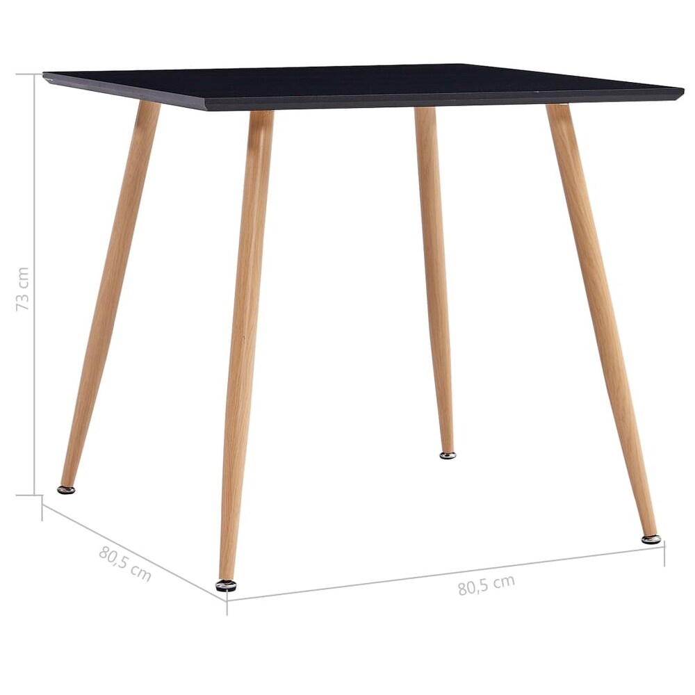 vidaXL Dining Table Black and Oak 31.7\