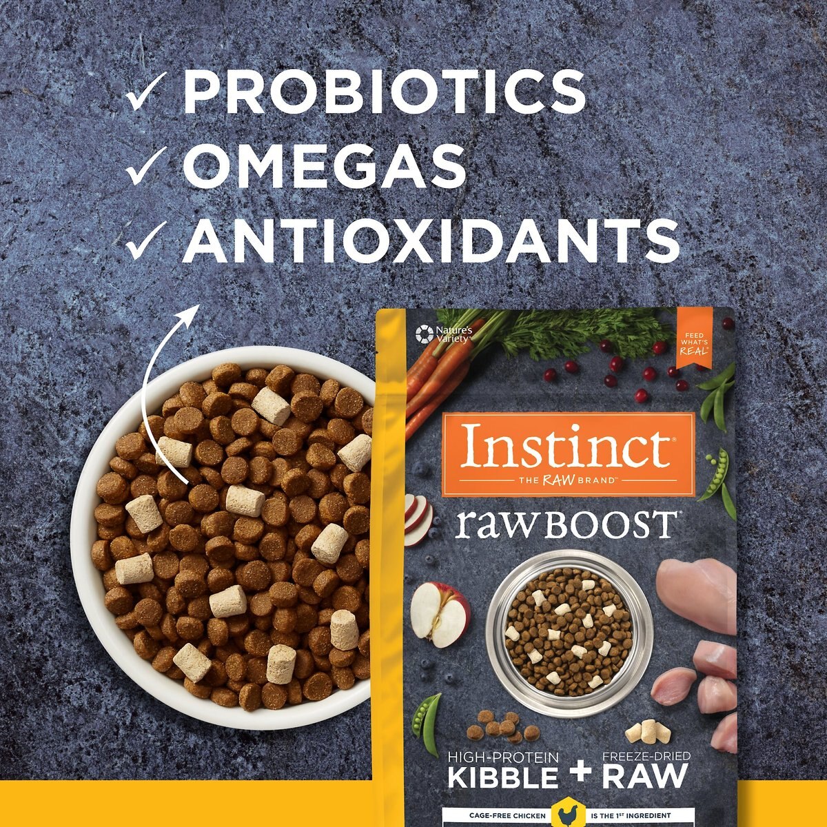 Instinct Raw Boost Grain-Free Recipe with Real Chicken and Freeze-Dried Raw Pieces Dry Dog Food