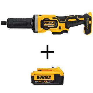 DW 20V MAX Cordless Brushless 1-12 in. Variable Speed Die Grinder and 20-Volt MAX XR Premium Lithium-Ion 4.0Ah Battery DCG426Bw204