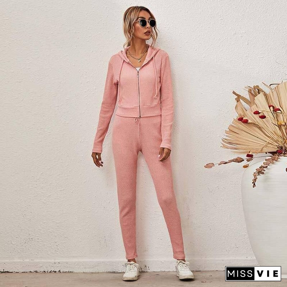 Autumn Winter Sweat Suits Women Tracksuit Pants Set Knitted Suit Female Two Piece Set Casual 2 Piece Outfits for Women