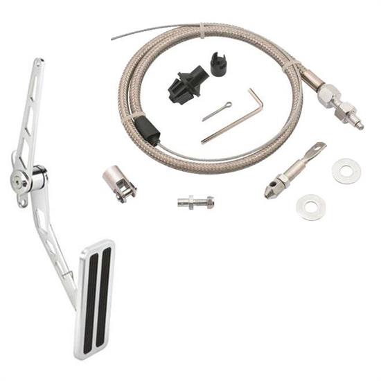 Chrome/Billet Aluminum Throttle Pedal and Mr Gasket Cable Kit