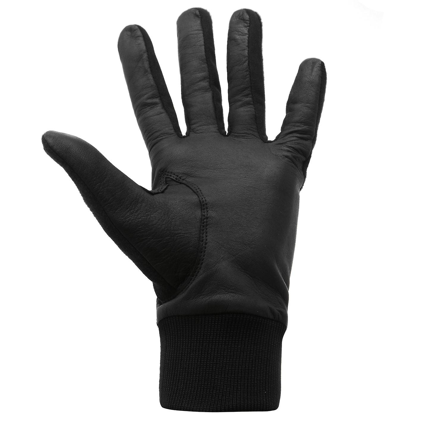 JJ Letters Golf Winter Gloves Cabretta Leather Palm Stretch Knit Cuff Accessory