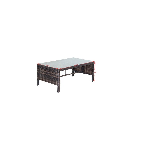 Outdoor patio Furniture 1 Coffee Table with clear tempered glass