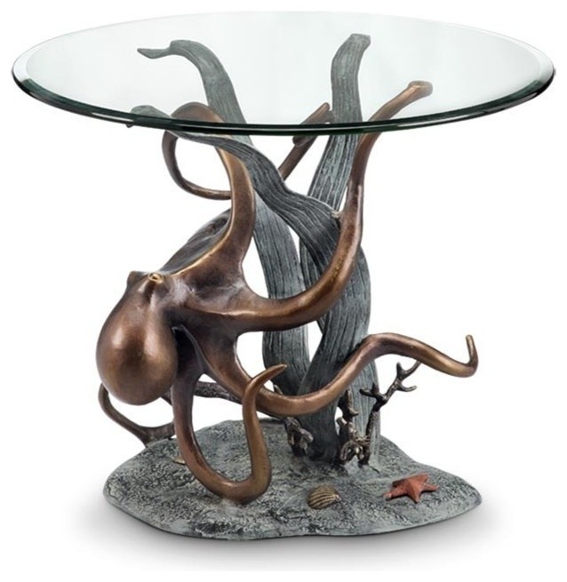 Octopus and Seagrass End Table   Beach Style   Side Tables And End Tables   by SPI  Houzz