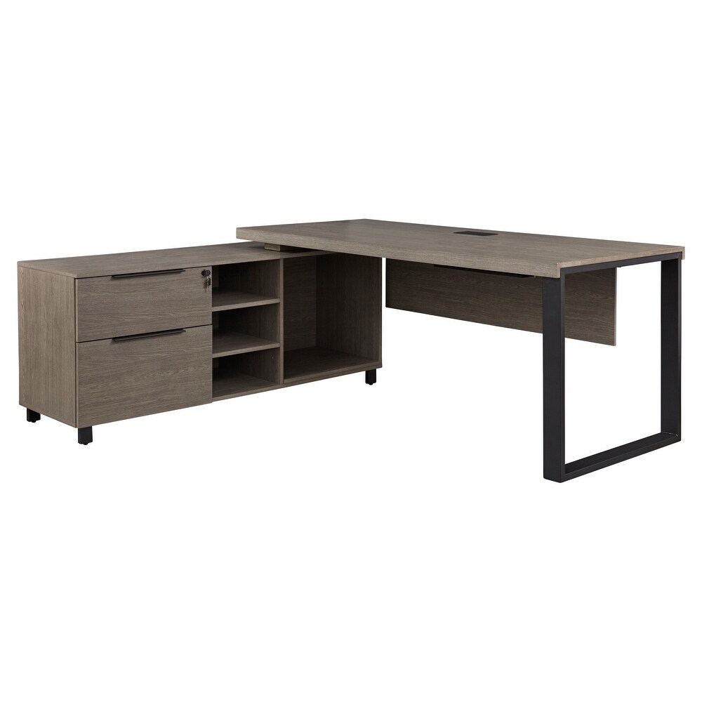 Rye Studio Albert Dark Grey Modern Large Executive Desk