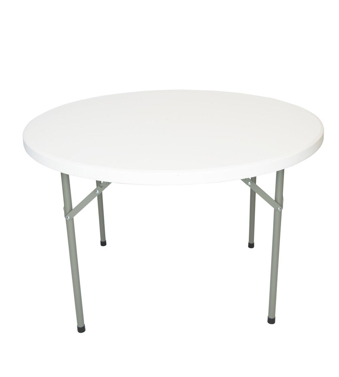 Rhino Plastic Table  48 Round  White Granite