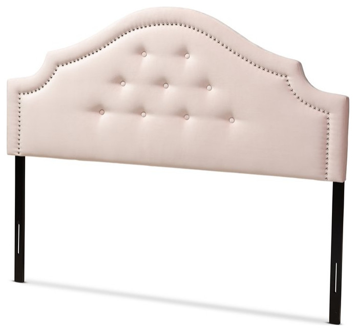 Baxton Studio Cora Tufted Velvet and Wood Queen Headboard in Light Pink   Transitional   Headboards   by Interiortradefurniture  Houzz