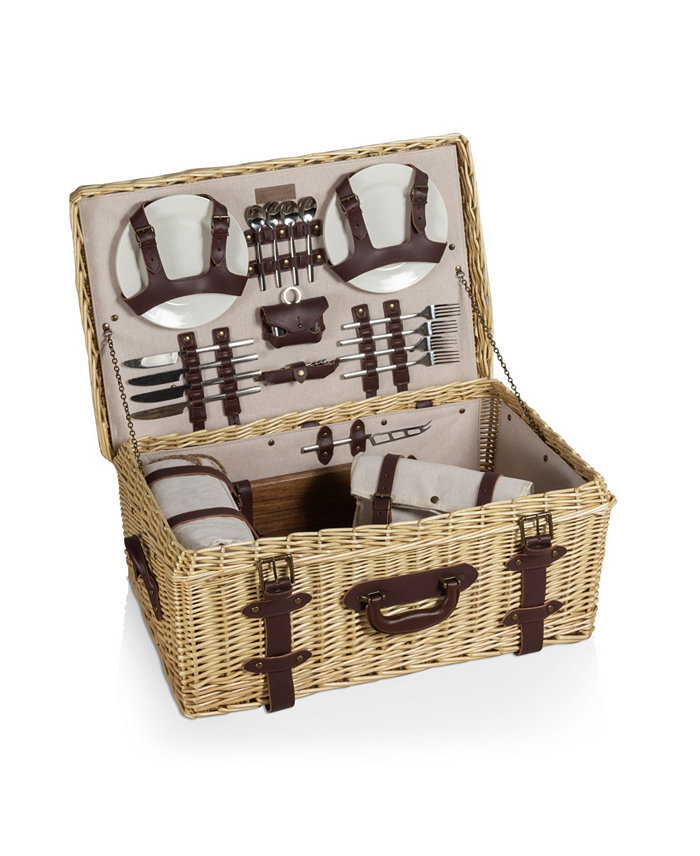 Picnic Time Charleston Luxury Picnic Basket Set 32 Pieces