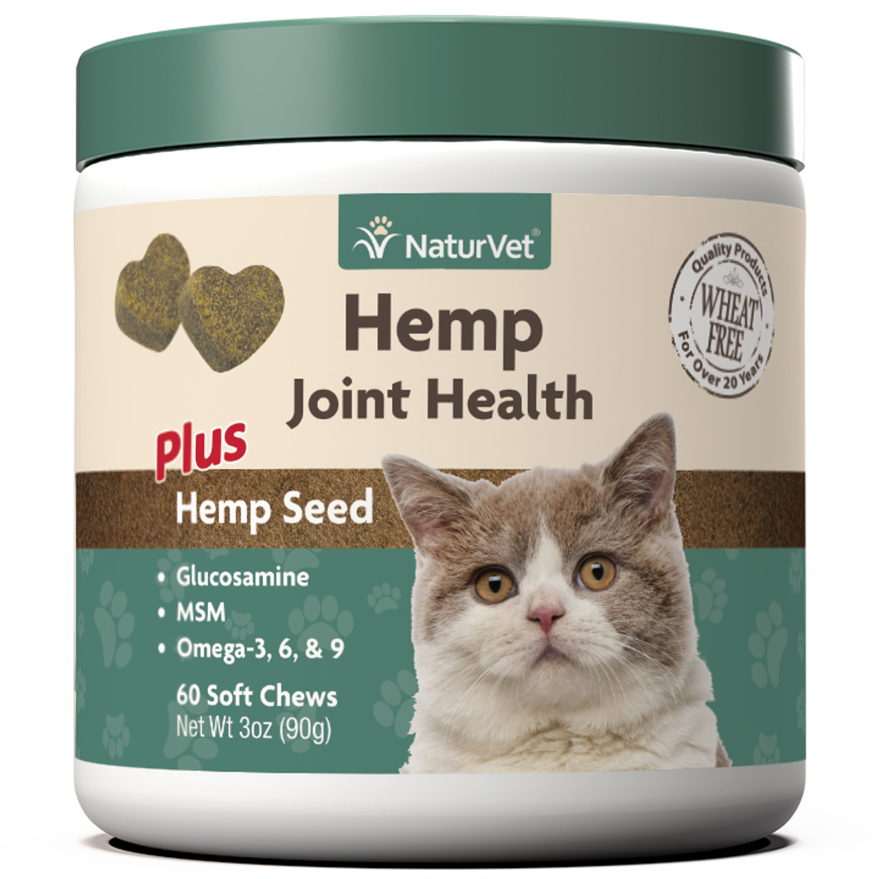 NaturVet Hemp Joint Health Cat Soft Chews， 60ct