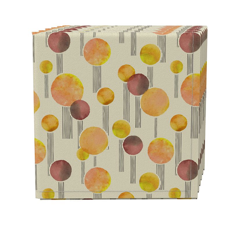 Napkin Set of 4， 100% Cotton， 20x20， Abstract Spots Pattern