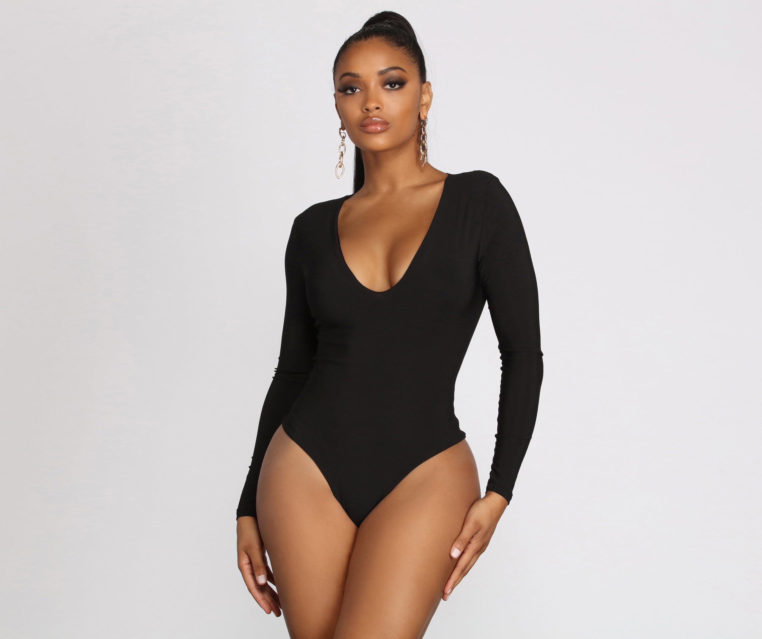 Basic V Neck Bodysuit