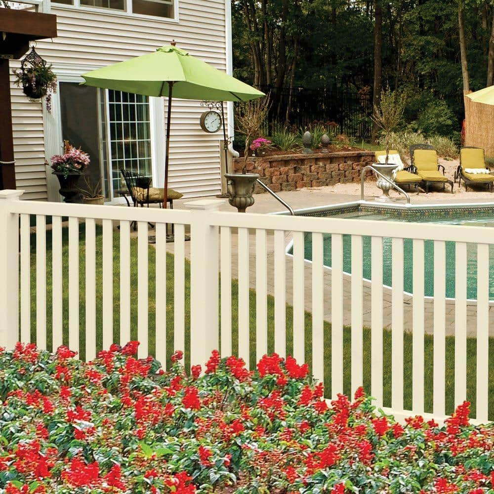 Barrette Outdoor Living Ohio 4 ft. H x 8 ft. W Sand Vinyl Un-Assembled Fence Panel 73012322