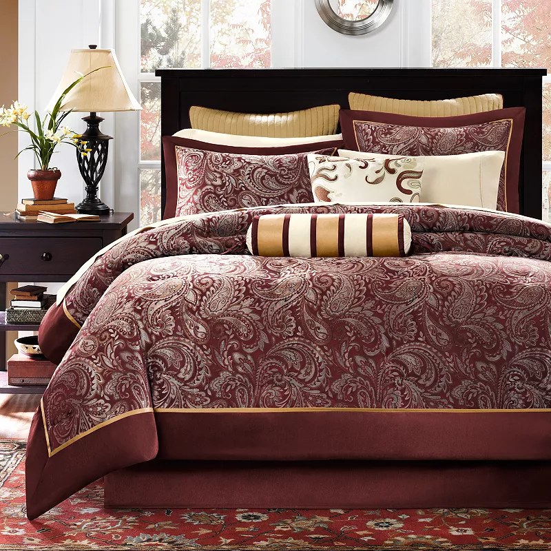 Madison Park Whitman 12-piece Paisley Comforter Set with Cotton Sheet Set