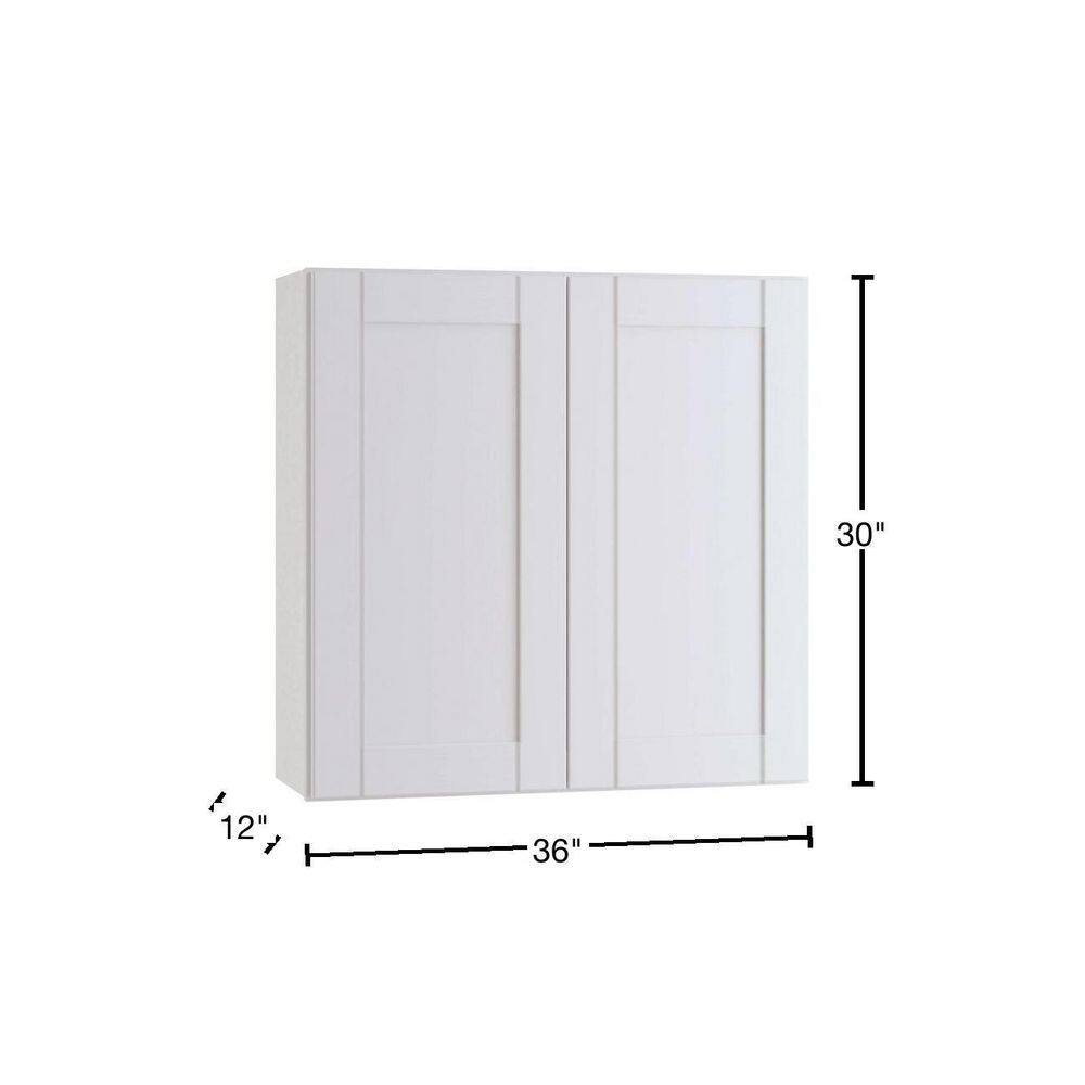 Home Decorators Collection Washington Vesper White Plywood Shaker Stock Assembled Wall Kitchen Cabinet Soft Close 36 in. x 30 in. x12 in. W3630-WVW