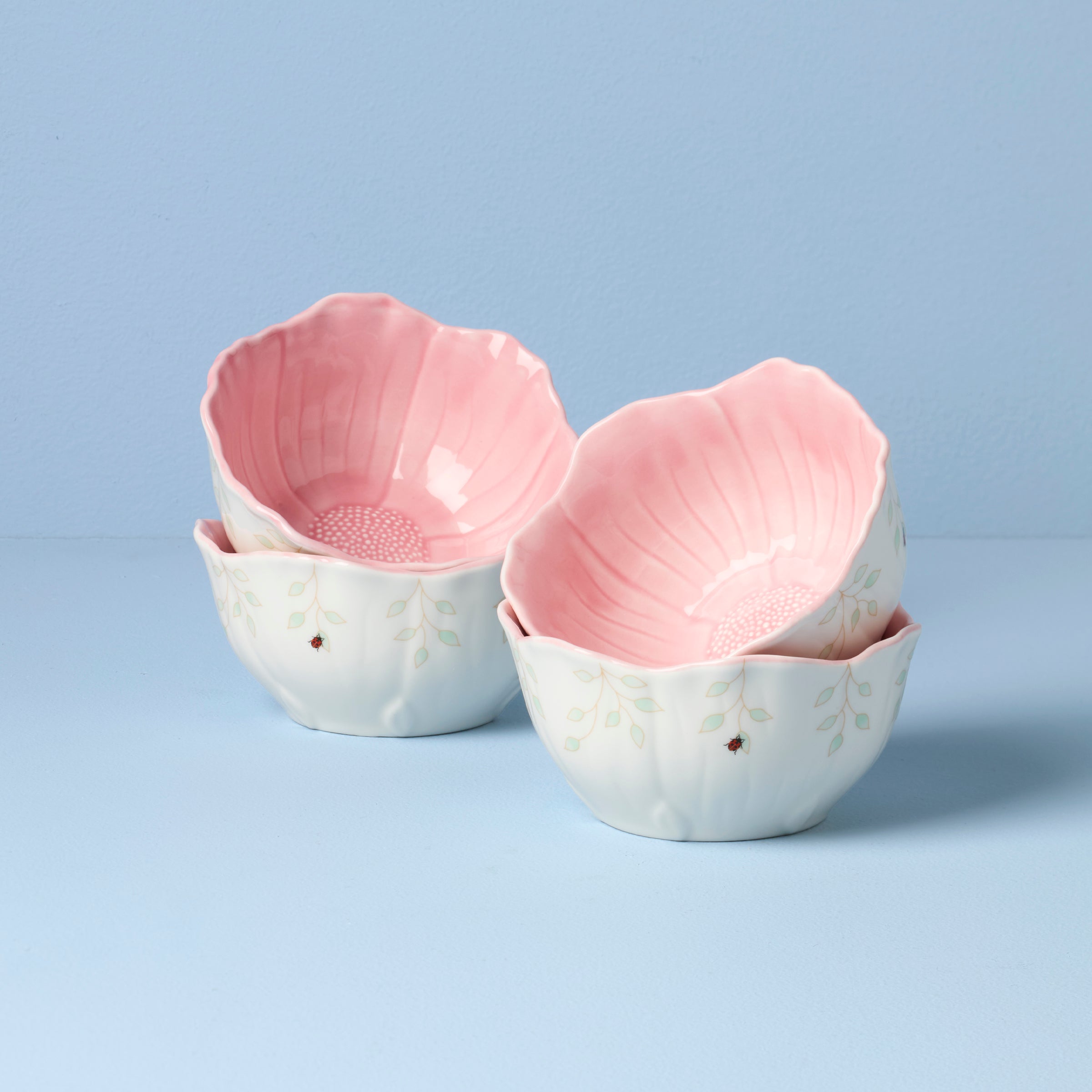 Butterfly Meadow Floral Dessert Bowls, Set of 4