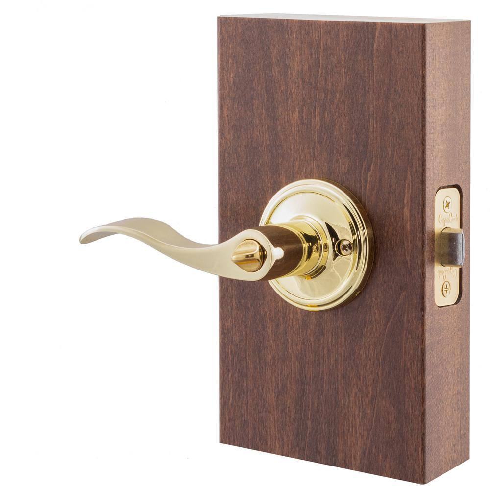 Copper Creek Waverlie Polished Brass Privacy BedBath Door Handle WL2230PB