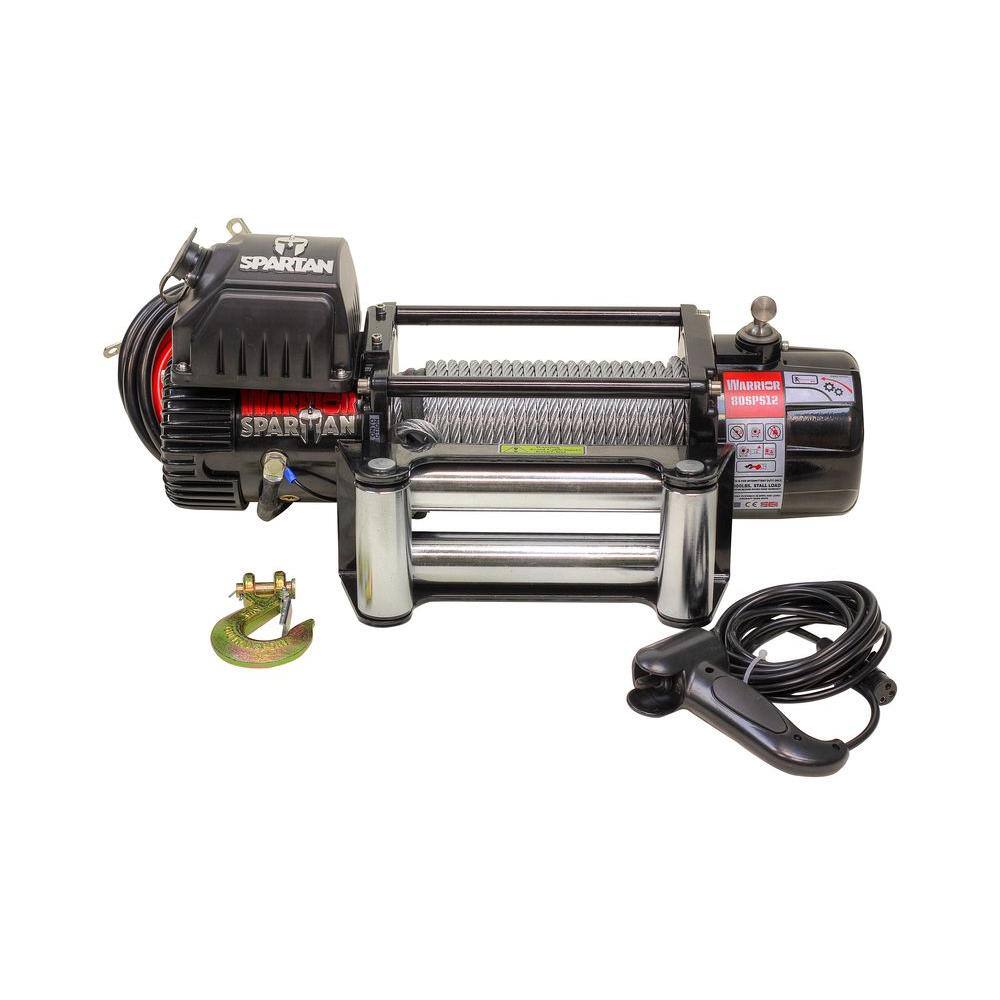 DK2 Spartan Series 8000 lb. Capacity 12-Volt Electric Winch with 85 ft. Steel Cable 8000