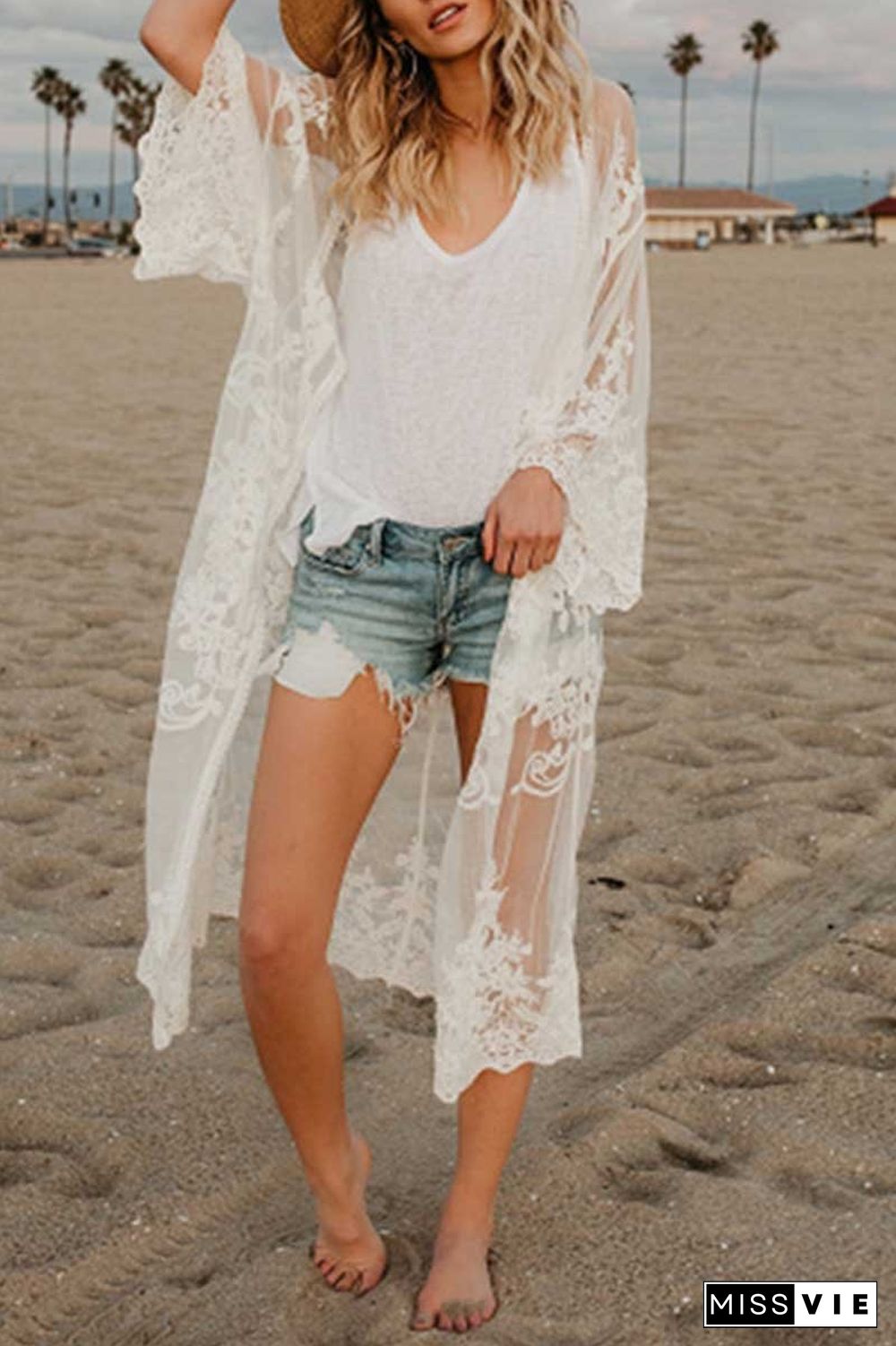 Sheer Shawl Beach Swimwear Cover-up