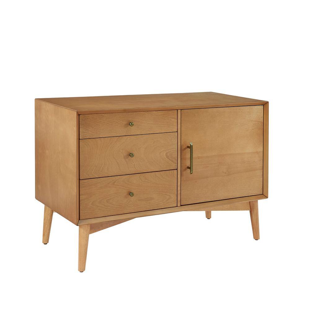 CROSLEY FURNITURE Landon 40 in. Acorn Rectangle Wood Console Table with Drawers CF1106-AC