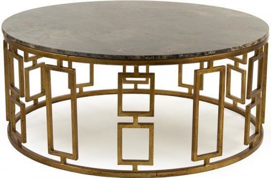 Coffee Table Cocktail ADELISE Brass   Transitional   Coffee Tables   by EuroLuxHome  Houzz