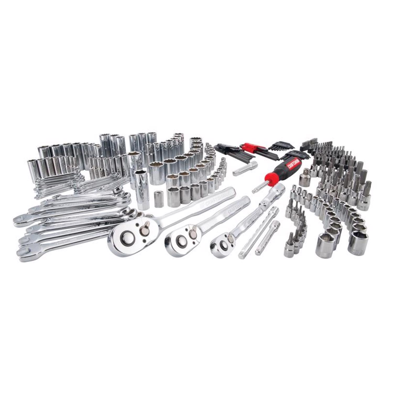 Craftsman Versastack 1/4， 3/8 and 1/2 in. drive Metric and SAE Mechanic\u0027s Tool Set 262 pc