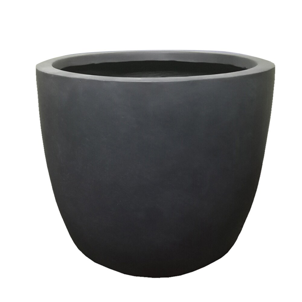 Durx litecrete Lightweight Concrete Modern Seamless Round Cement Color Planter Large   13.8'x13.8'x11.8'