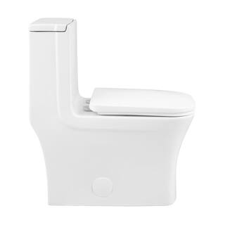 Swiss Madison Concorde 1-piece 1.28 GPF Single Flush Square Toilet in Glossy White Seat Included SM-1T105